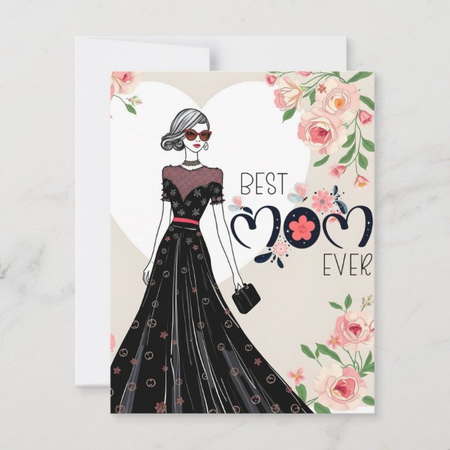 Festiva Mejor Mamá del Mundo Tarjeta del Día de la Madre (Anverso)