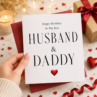Festiva Mejor tarjeta de cumpleaños para esposo y papá rom