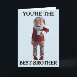 FESTIVA MEJOR TARJETA DE ELF DE BROTHER BIRTHDAY GNOME<br><div class="desc">MEJOR TARJETA DE CUMPLEAÑOS DE BROTHER GNOME</div>
