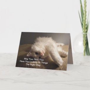 Festiva Mejor tarjeta de gato de Año Nuevo