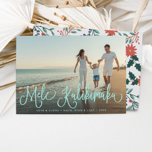 Festiva Mele Kalikimaka   Tarjeta fotográfica de vacacione