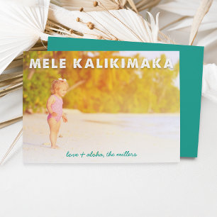 Festiva Mele Kalikimaka   Tarjeta fotográfica de vacacione