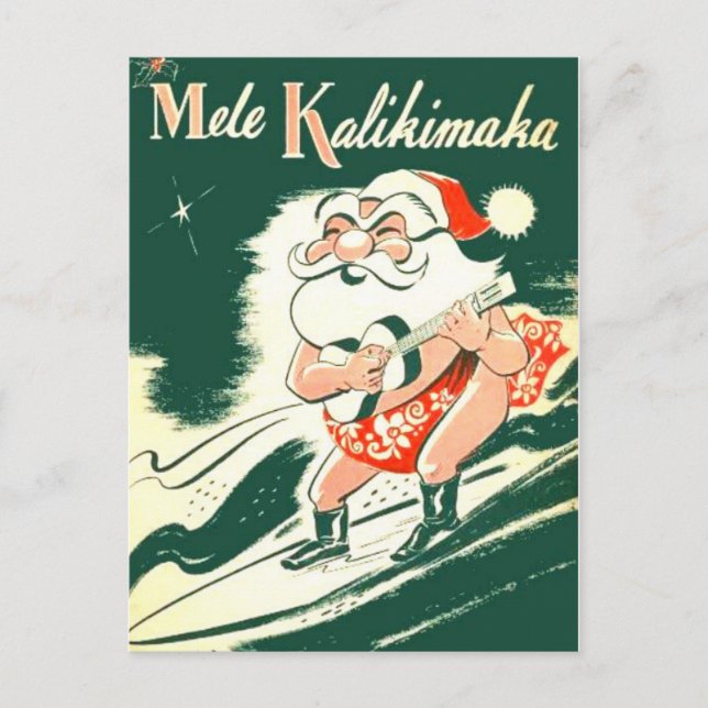 Festiva Mele Kalikimaka Una postal navideña muy feliz (Anverso)