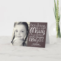 Mensaje adorable tarjeta de foto navideña