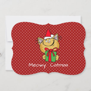 Festiva Meowy Catmas 5" x 7" Env blanco estándar. Tarjeta 