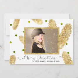 Festiva Merry Christmas Gold Purpurina Script - Tarjeta fo