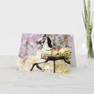 Festiva Merry Horse Grunge Todas Las Ocasiones Tarjeta De 