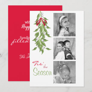 Festiva Merry Mistletoe con tarjeta de foto de vacaciones