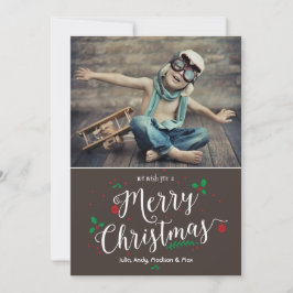 Festiva Merry Mistletoin en Bark 1 tarjeta de vacaciones f