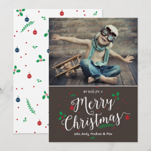 Festiva Merry Mistletoin en Bark 1 tarjeta de vacaciones f