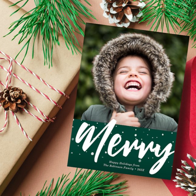Festiva MERRY | tarjeta de vacaciones con letras blancas (Subido por el creador)