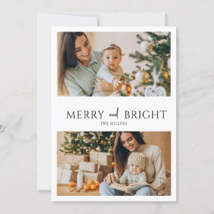 Festiva Merry Y Bright 2 Tarjeta de vacaciones fotográfi