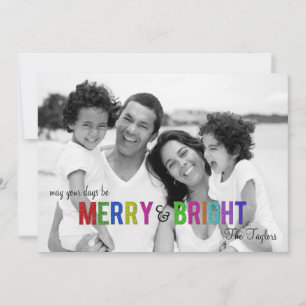 Festiva Merry y Bright Tarjeta fotográfica de vacaciones