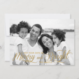 Festiva Merry y Bright Tarjeta fotográfica de vacaciones