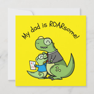 Festiva ¡Mi papá es ROARsome! – Tarjeta del Día del Padre 