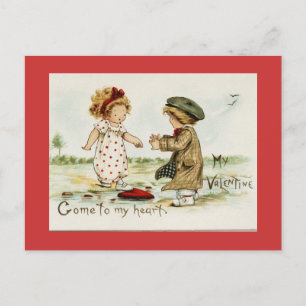 Festiva Mi postal de San Valentín vintage reproducida