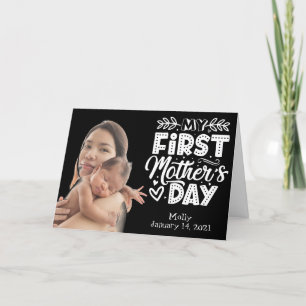 Festiva Mi primer día de la madre tarjeta de foto personal
