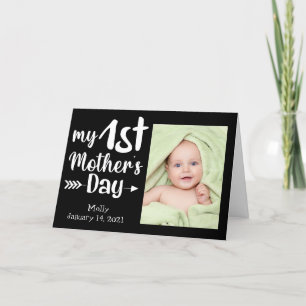 Festiva Mi primer día de la madre tarjeta de foto personal
