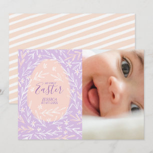 Festiva Mi primera tarjeta de foto para bebé rosada Lilac