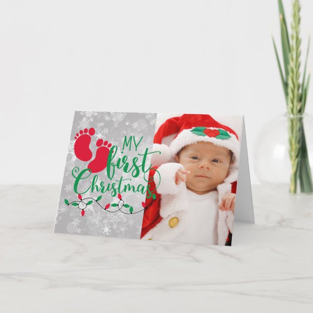 Festiva Mi primera tarjeta de Navidades fotográficos de Na (Anverso)