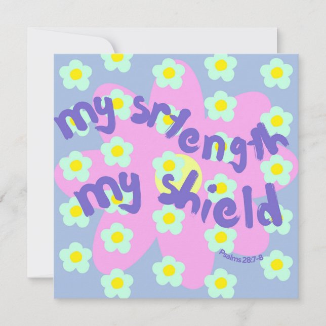 Festiva Mi tarjeta cristiana de estímulo de mi escudo (Anverso)