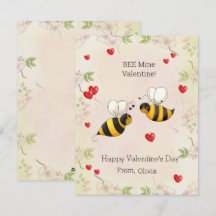 ¡Mía Abeja San Valentín! Tarjeta de vacaciones de 