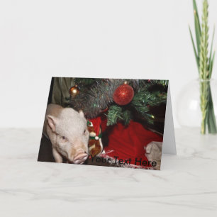 Festiva Mini tarjeta de cerdo pintada personalizada para n