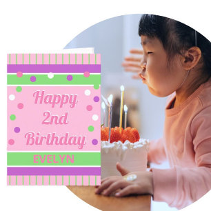 Festiva ¡Mira! Feliz 2 cumpleaños, tarjeta personalizada