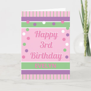 Festiva ¡Mira! Feliz 3 cumpleaños, tarjeta personalizada