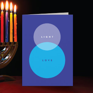 Festiva Modern Light & Love Azul sobre Azul Tarjeta Doble