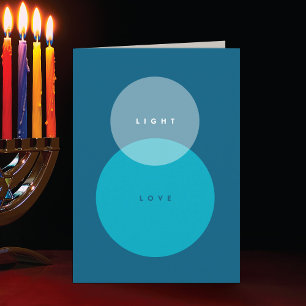 Festiva Modern Light & Love Azul y Turquesa Tarjeta Doble