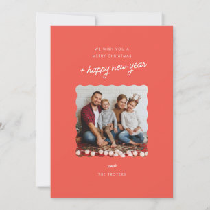 Festiva Moderna tarjeta de fotografía de vacaciones minima