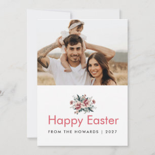 Festiva Moderna tarjeta de Pascua de flor de primavera de 