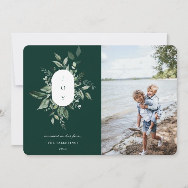 Festiva Moderna tarjeta de vacaciones de la alegría botáni (Anverso)