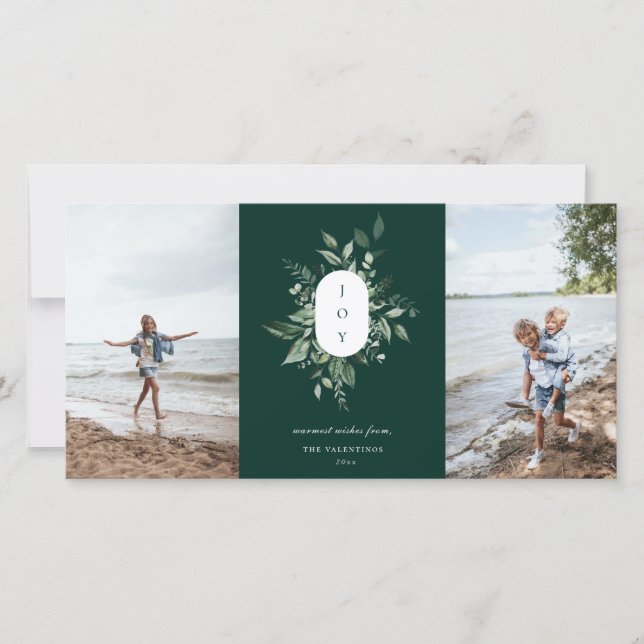 Festiva Moderna tarjeta de vacaciones de la alegría botáni (Anverso)