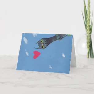 Festiva Monstruo azul en tarjeta de amor