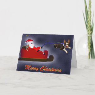 Festiva Montar la tarjeta de Boston Terrier Red Nosed