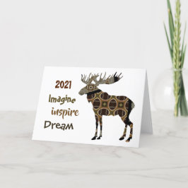 Festiva Moose Imagine Inspire Dream Folleto tarjeta de vac