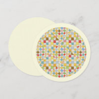 MOSAICO DE QUILT Tarjeta plana redonda de 5,25 pul