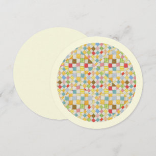 Festiva MOSAICO DE QUILT Tarjeta plana redonda de 5,25 pul