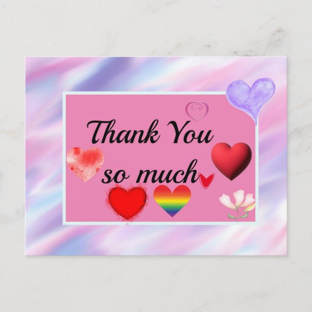 Festiva muchas gracias postal (Anverso)