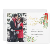 Muelle de Paz y Amor | Tarjeta de Foto Navideña