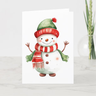 Festiva Muñeco de Nieve Caprichoso Tarjeta en Blanco de In