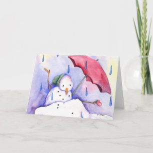 Festiva Muñeco de nieve de fusión con la tarjeta del