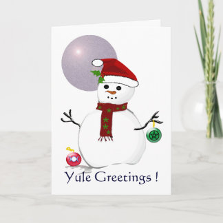 Festiva Muñeco de nieve de Wiccan - tarjeta de Yule