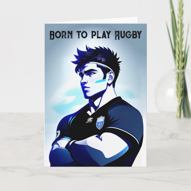 Festiva "Nacido para jugar al rugby" - Tarjeta de saludo d (Anverso)