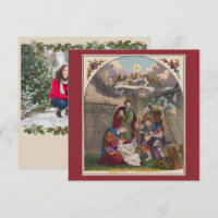 Nacimiento de la tarjeta plana de Jesucristo