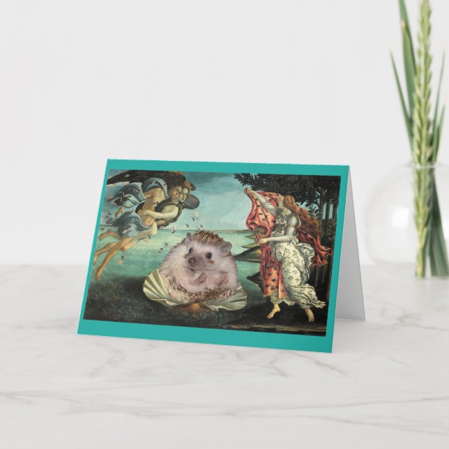 Festiva Nacimiento de una tarjeta de erizo (Anverso)