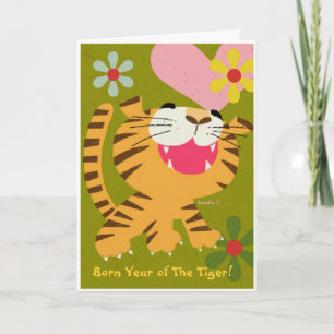 Festiva Nació el año de la tarjeta de saludo del tigre