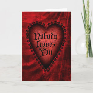 Festiva Nadie le ama tarjeta del día de San Valentín